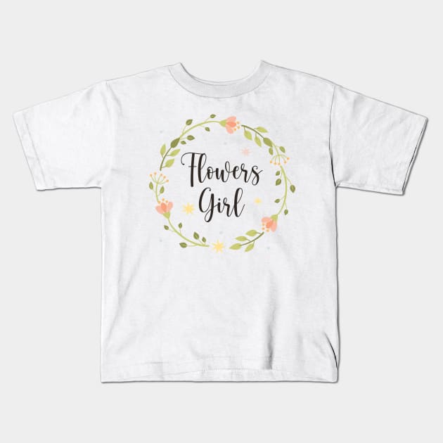 Flower Girl, Cute Flower Girl Idea, Wedding Party Kids T-Shirt by Islanr